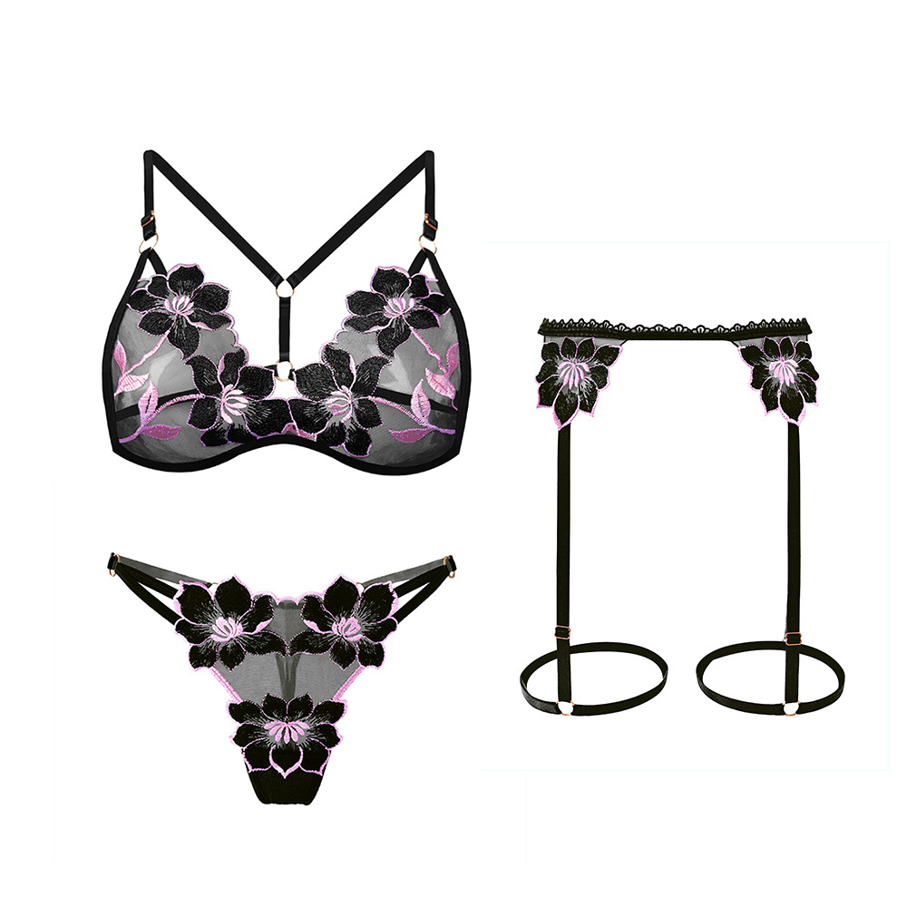 Lace Bralette Set - طقم حمالة صدر نسائية مكون من
