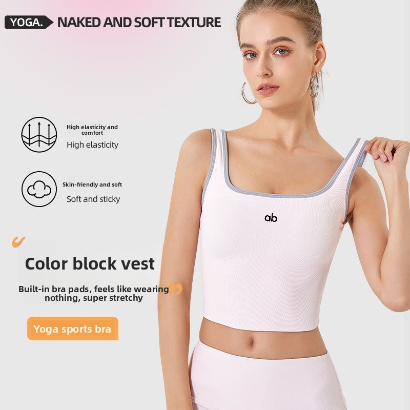 Minimizer Bra Women - بلوزة يوغا صيفية للنساء بتصميم مضلع